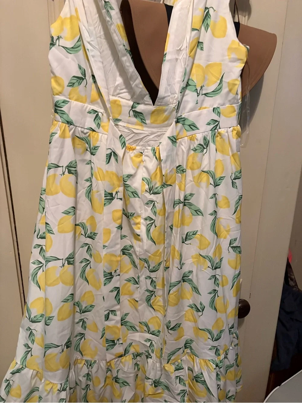 Red Dress Boutique White Lemon-Print V-Neck Maxi Dress - Picture 2 of 3